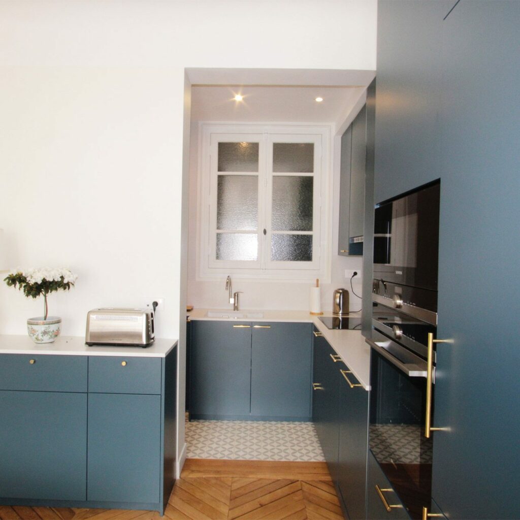 Cuisine Wagram bleu vert